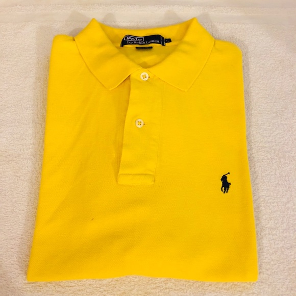 bright yellow ralph lauren polo shirt